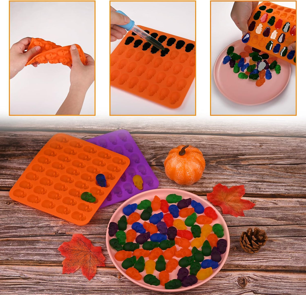 Moldes de Calavera HUAKENER, 2 Pack para Chocolate y Dulces