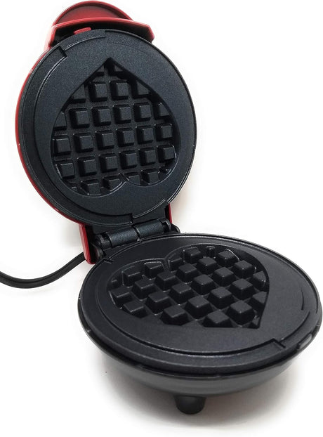 Mini Waffle Iron 4 Corazón Dash con Recetario Keto Charmed