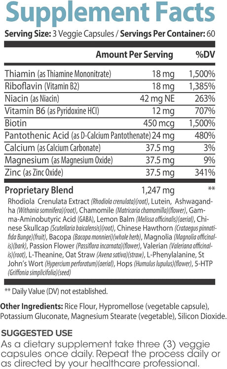 Calm para Mujer – 1200mg, Ashwagandha, 180 cápsulas