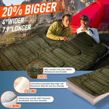 Saco de dormir doble XL tamaño Queen para acampar