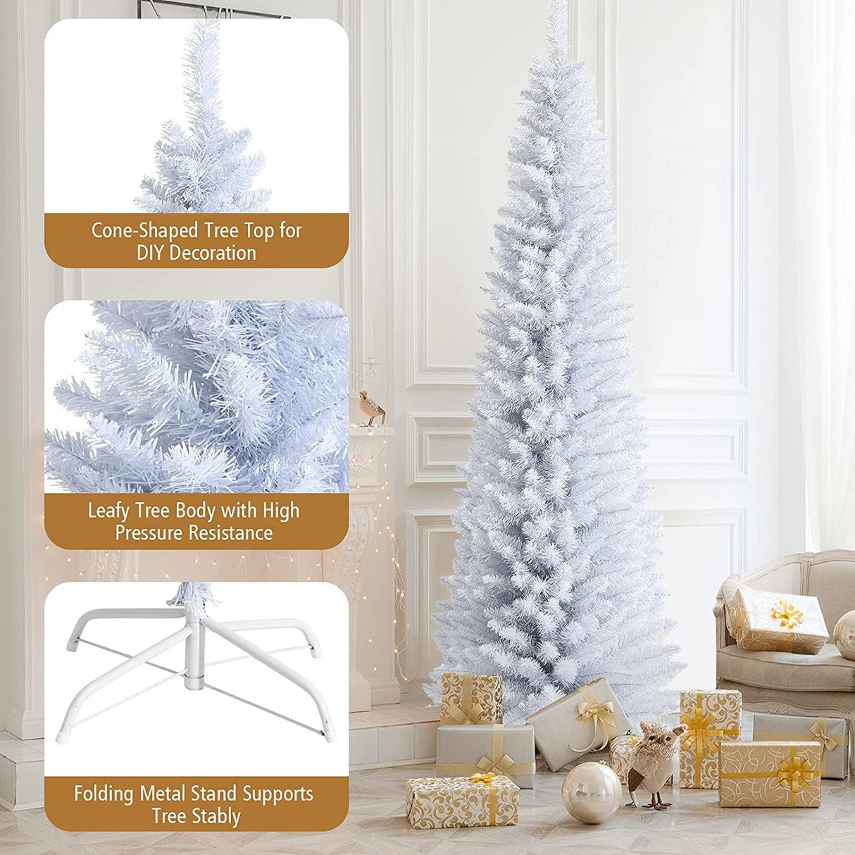 Árbol de Navidad CHEFJOY 7FT, 436 ramas, diseño con bisagras