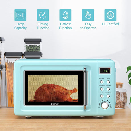 Horno de microondas COSTWAY 0.7Cu.ft, 700W, 5 potencias