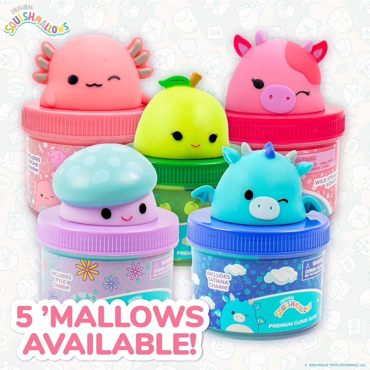Slime Premium Nube, 4-Pack, 9 Adiciones, Juguete Suave