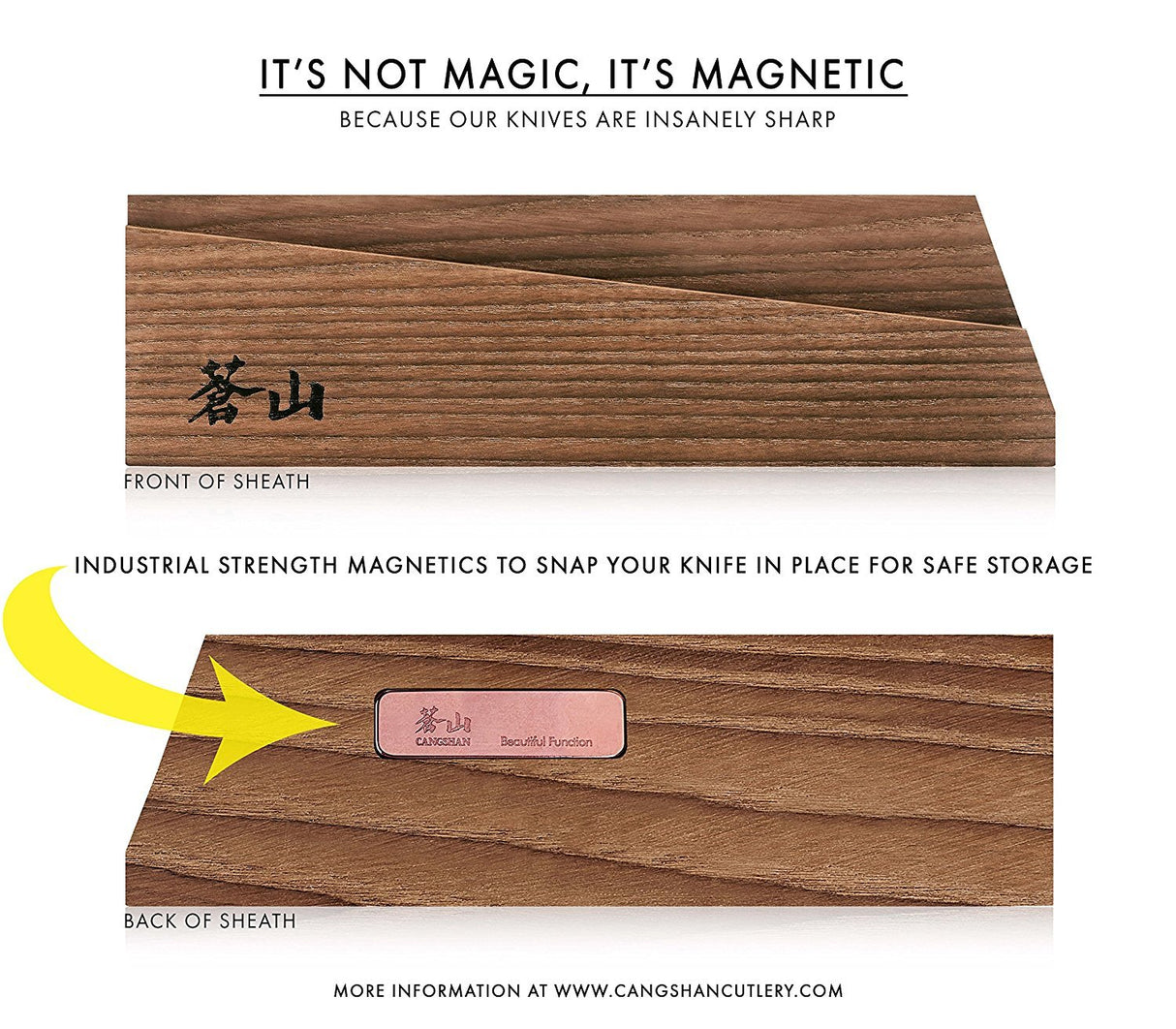 Juego de cuchillos y funda de madera