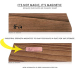 Juego de cuchillos y funda de madera