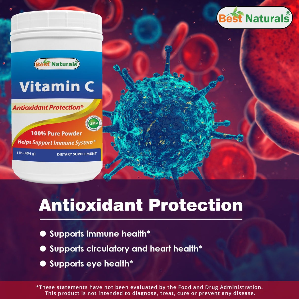 100% Vitamin C Polvo 1 lb 454 gramos
