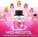 Cápsulas Orgánicas Cadane Myo Inositol & Ashwagandha | Veganas, No GMO, 90 cápsulas