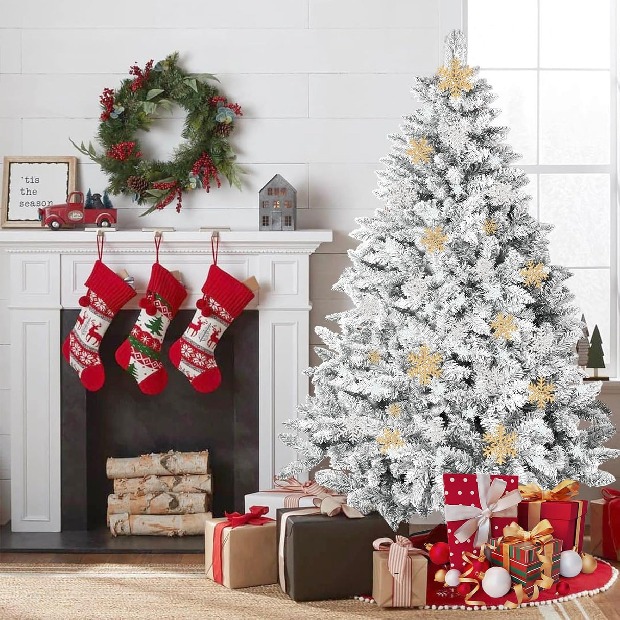Árbol de Navidad Artificial SUNCROWN 6ft Premium con 1000 ramas