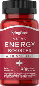 Suplemento energético Piping Rock con cafeína 90 cápsulas