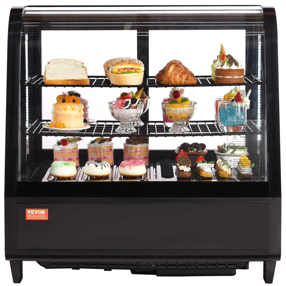 Vitrina Pastelera VEVOR 3.5 Cu.Ft., 2 Niveles, Modelo XCW-100L