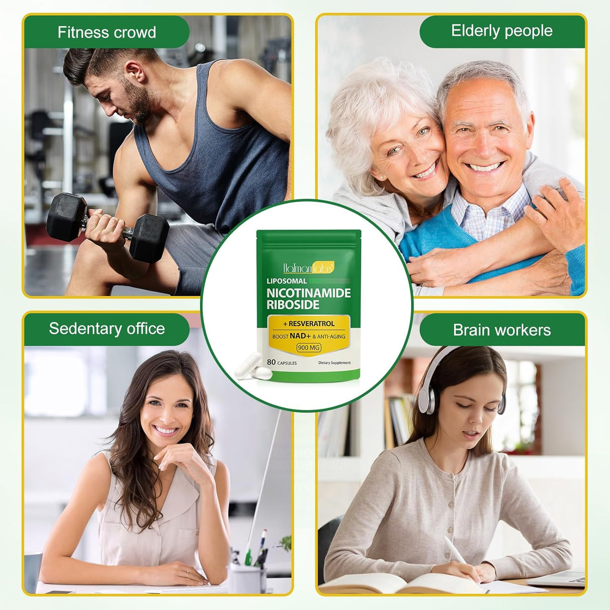 Suplemento NAD Liposomal 900mg - Energía y Salud Celular - 80 Cápsulas