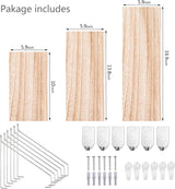 Estanterías Flotantes de Madera MITIME, Set de 3, Sin Taladro