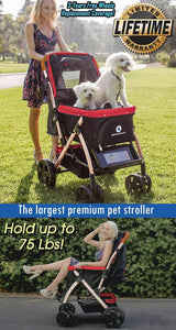 Carro de mascotas HPZ Pet Rover XL, resistente y convertible, 2ª Gen