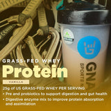 Proteína de Vainilla Gnarly Nutrition – 25g, Reparo Muscular, NSF, 32 oz