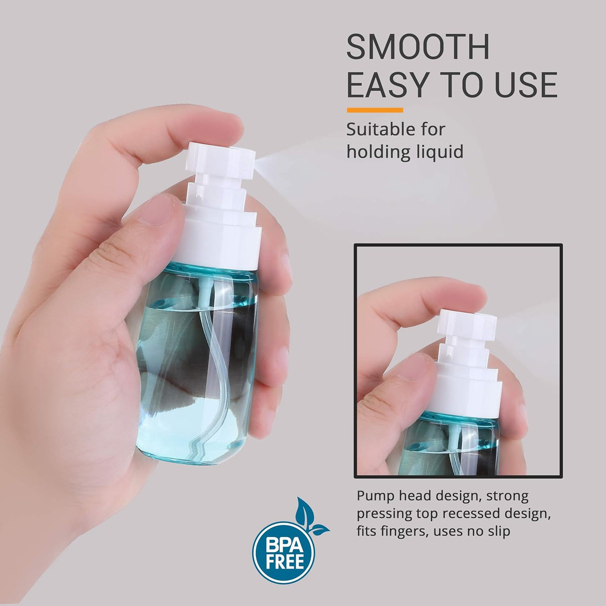 Botellas Spray Vacías 2oz - Mini Atomizadores Fina Bruma - Pack 2