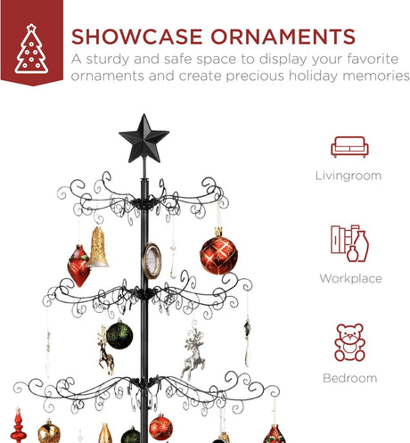 Árbol de Navidad de Hierro Forjado Best Choice Products 6ft