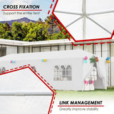 Carpa de fiesta 10x30 con 8 paredes removibles y toldo