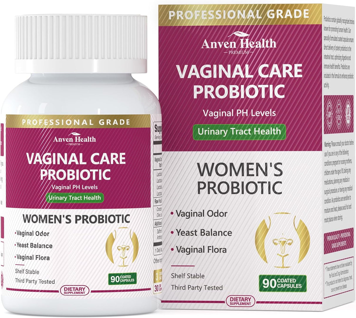 Probióticos Vaginales Mujer - 60B, Flora, Olor, Cándida, Digestión, Saffron, Cranberry, 90 Cápsulas