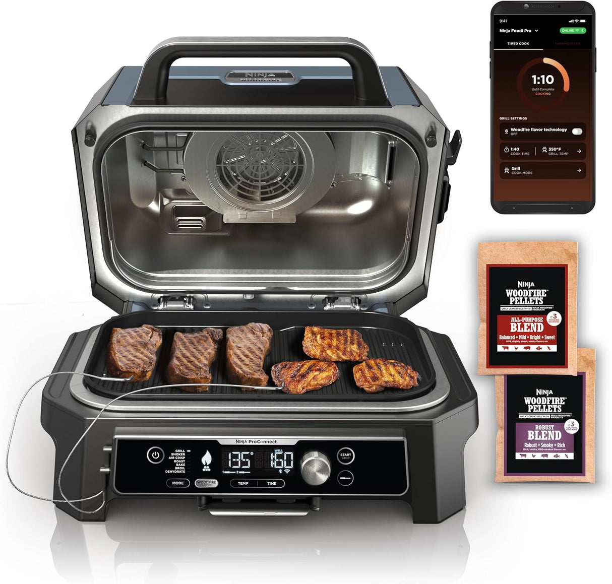 Parrilla y Ahumador 7 en 1 Bluetooth OG951 Woodfire XL