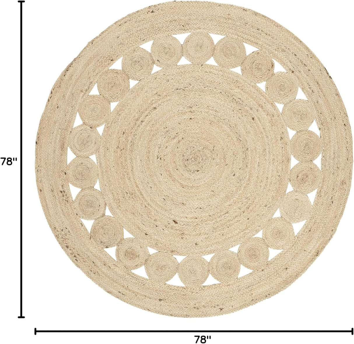 Alfombra Redonda 6'6, SAFAVIEH, Jute, Ideal para Áreas con Tráfico NF364B