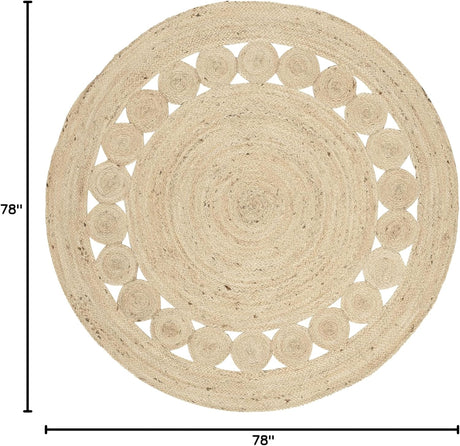 Alfombra Redonda 6'6, SAFAVIEH, Jute, Ideal para Áreas con Tráfico NF364B