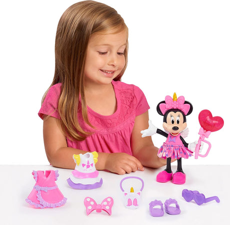 Muñeca Minnie Mouse Fantasía, Just Play, 14 piezas, Juguete 3+