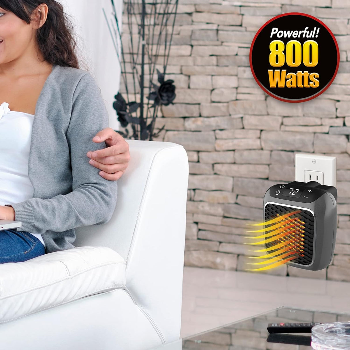 Calentador de pared Turbo de 800 W que ahorra espacio