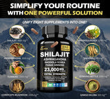 Suplemento Orgánico Shilajit 9000MG con Adaptógenos 8 en 1