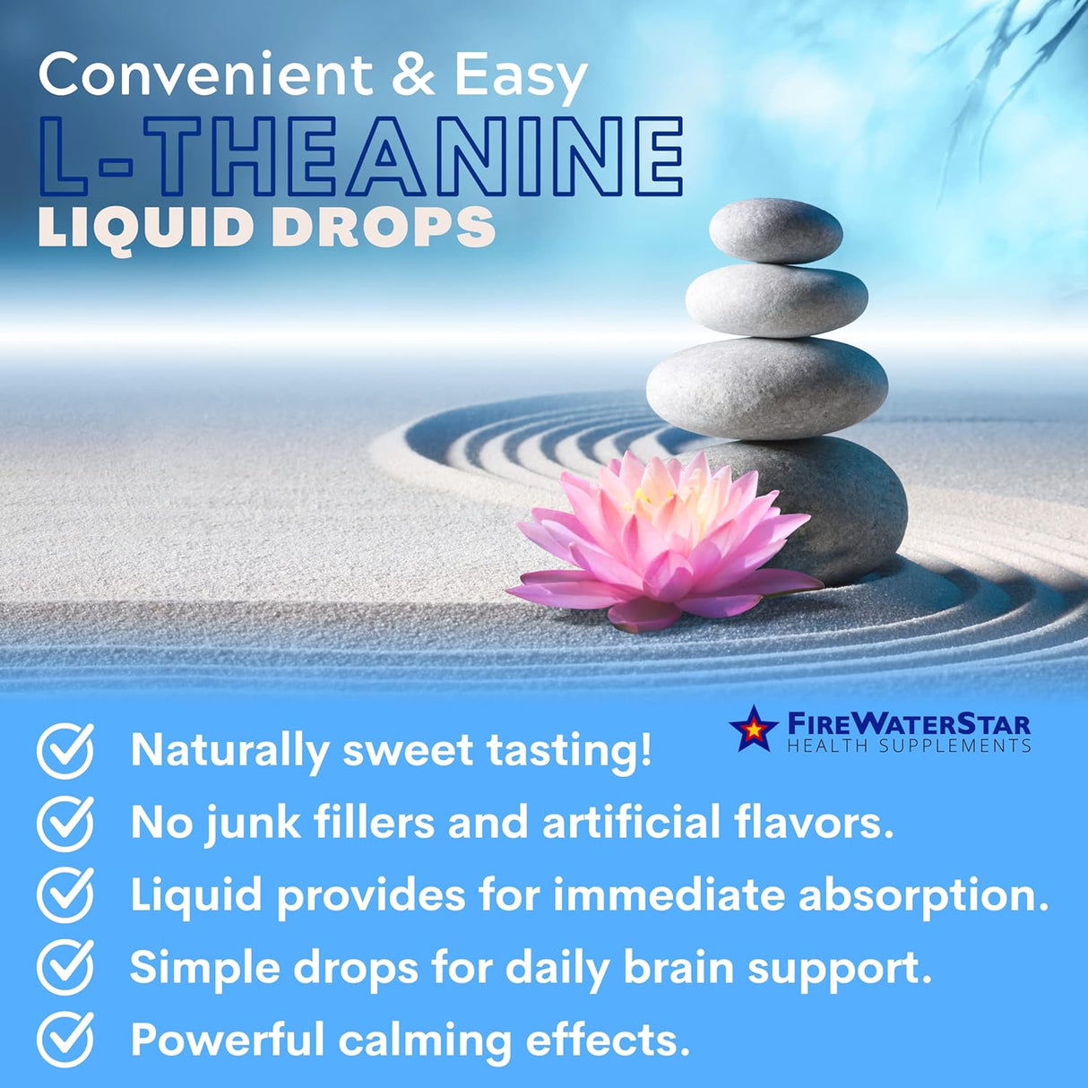 Suplementos Gotas líquidas de L-teanina 200 mg 2 onzas