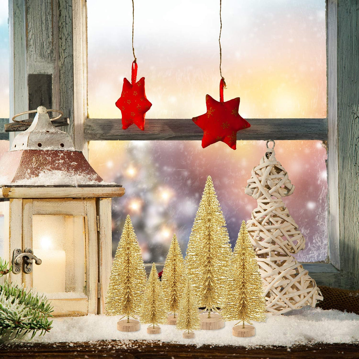 Mini Árboles de Navidad KUUQA 48 Pcs para Decoración DIY