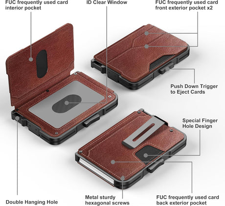 Tarjetero para Hombre, RFID, Ecológico, con Clip y Bifold