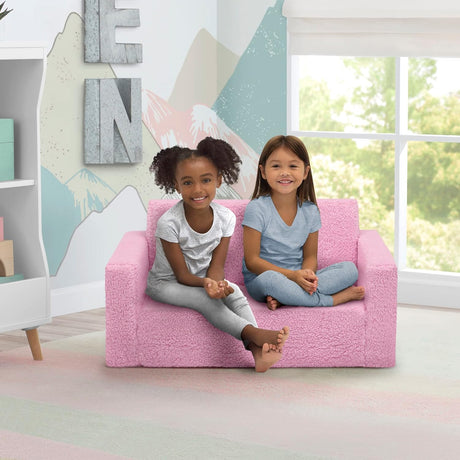 Silla convertible 2 en 1 de cama para niños, color rosa