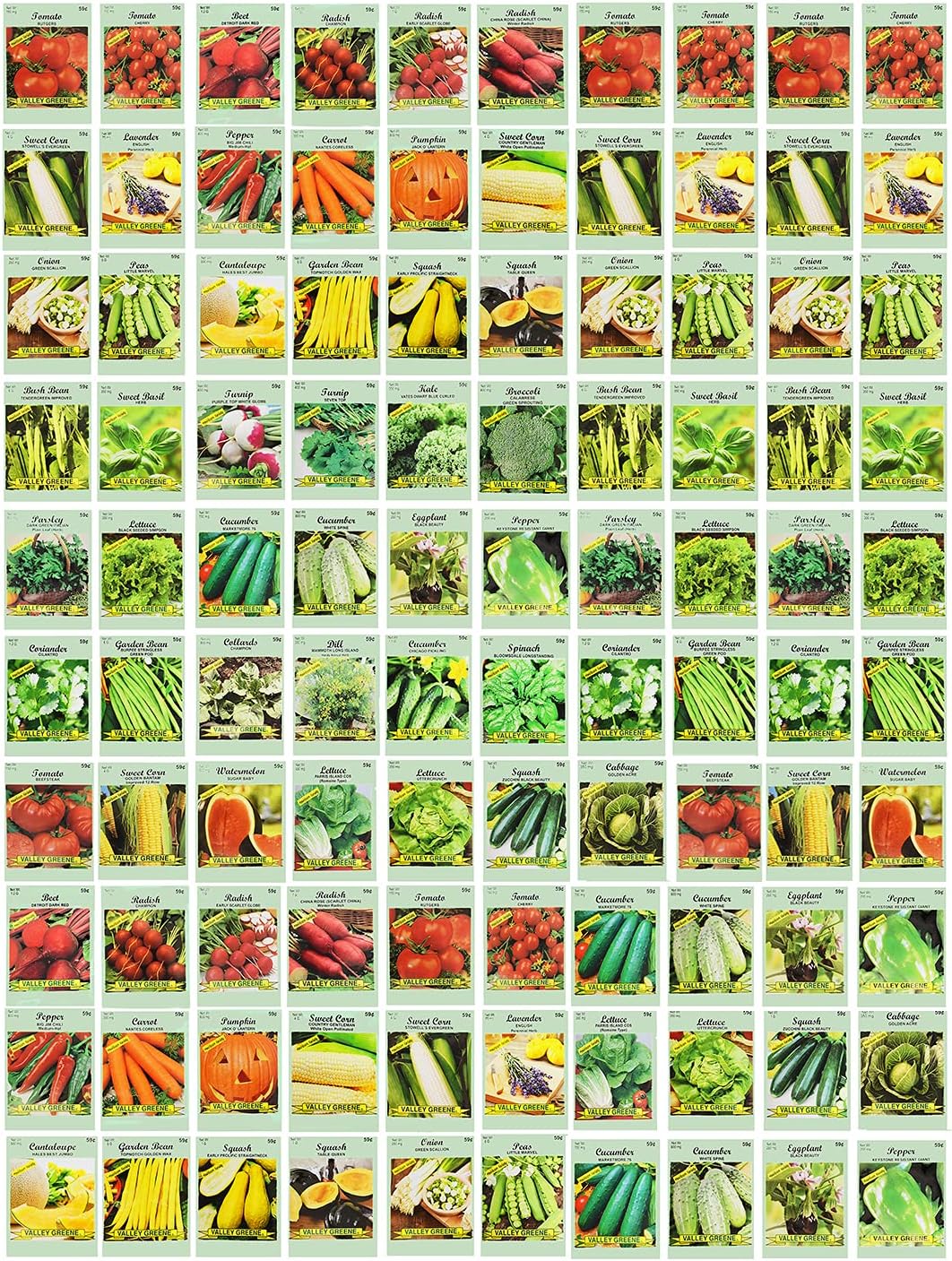 100 Semillas de Verduras Herencia Non-GMO - Deluxe Assortment