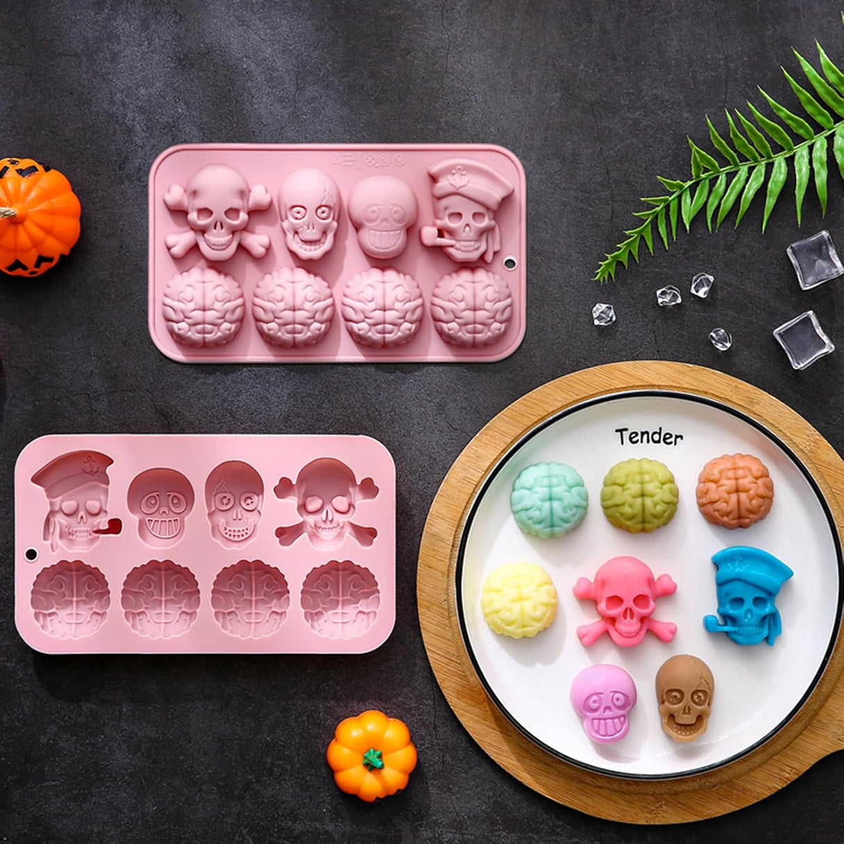Moldes de Chocolate Halloween - Silicona - Calavera y Tumba (2PCS)