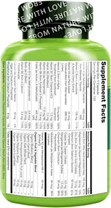 Multivitaminas para hombres NATURELO, 120 cápsulas vegetarianas