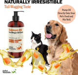 Deley Naturals Aceite de salmón capturado en la naturaleza de Alaska prémium para perros y gatos, suplemento de aceite de pescado rico en omega-3 para una piel, pelaje y articulaciones saludables, totalmente natural, de origen sostenible, 16 onzas