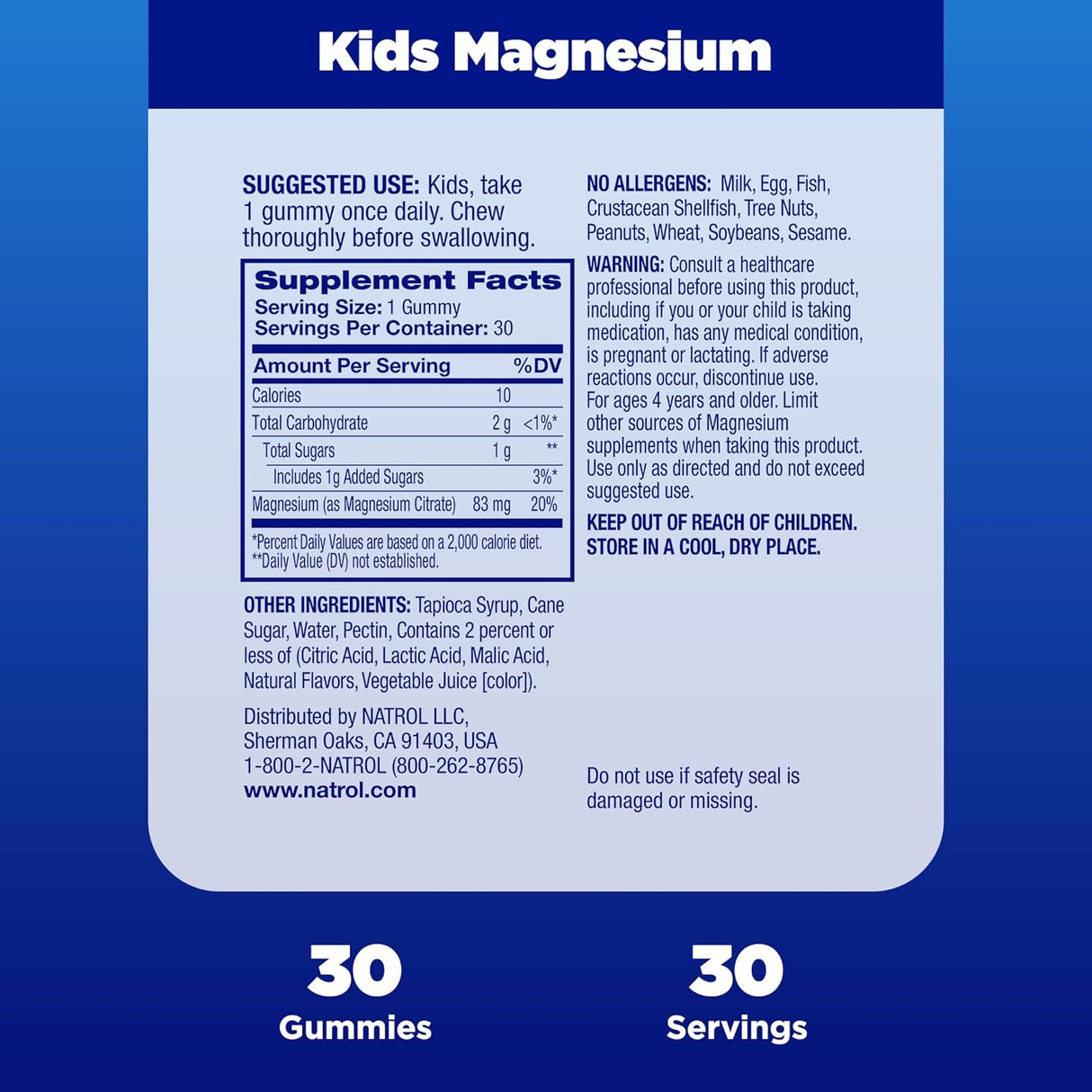 Gomas de Magnesio para Niños Natrol, Relajación y Función