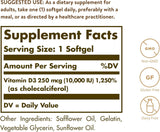 Solgar Vitamina D3 250 mcg 10,000 IU Suplemento 180 cápsulas