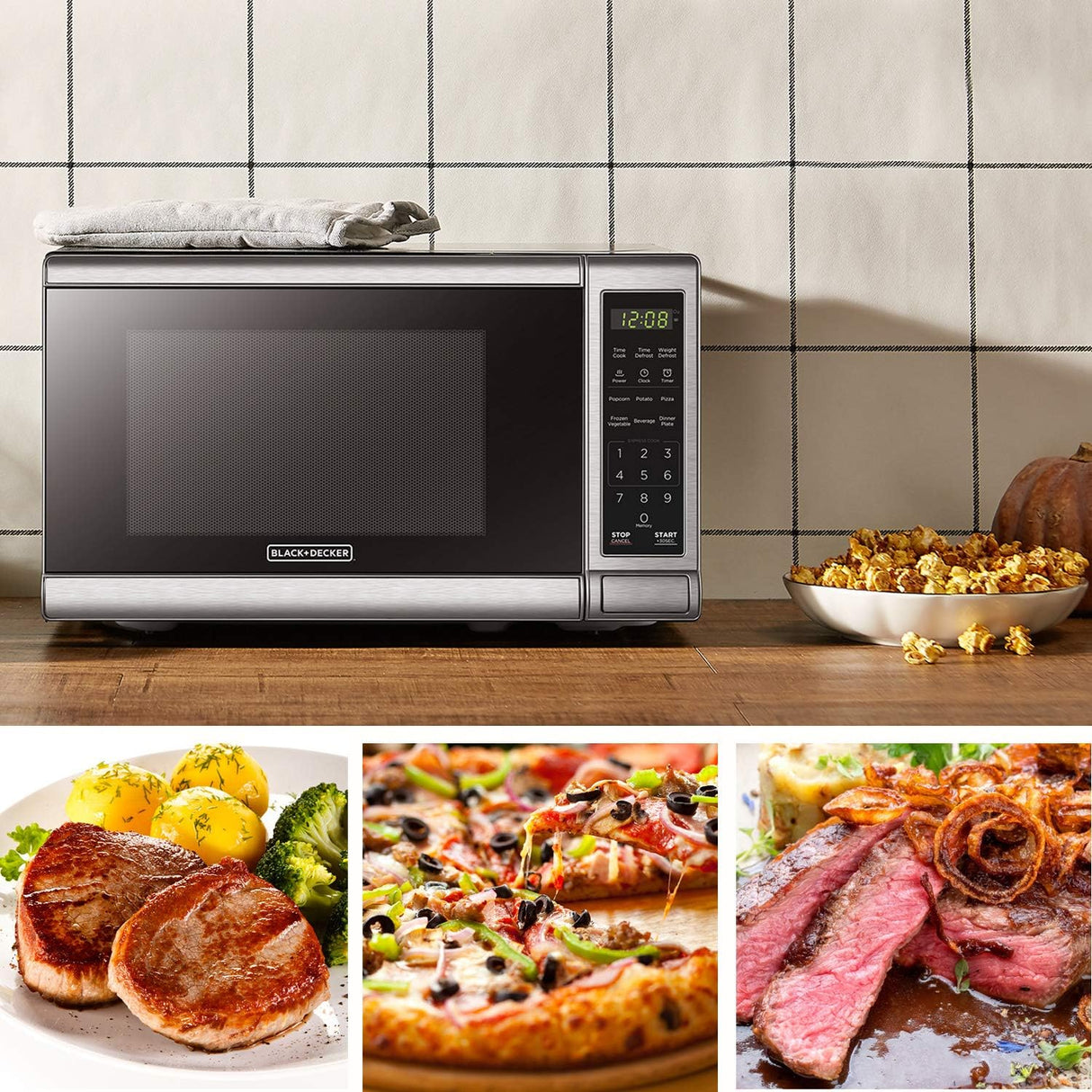 Microondas Digital BLACK+DECKER 0.7 Cu.ft 700W EM720CB7