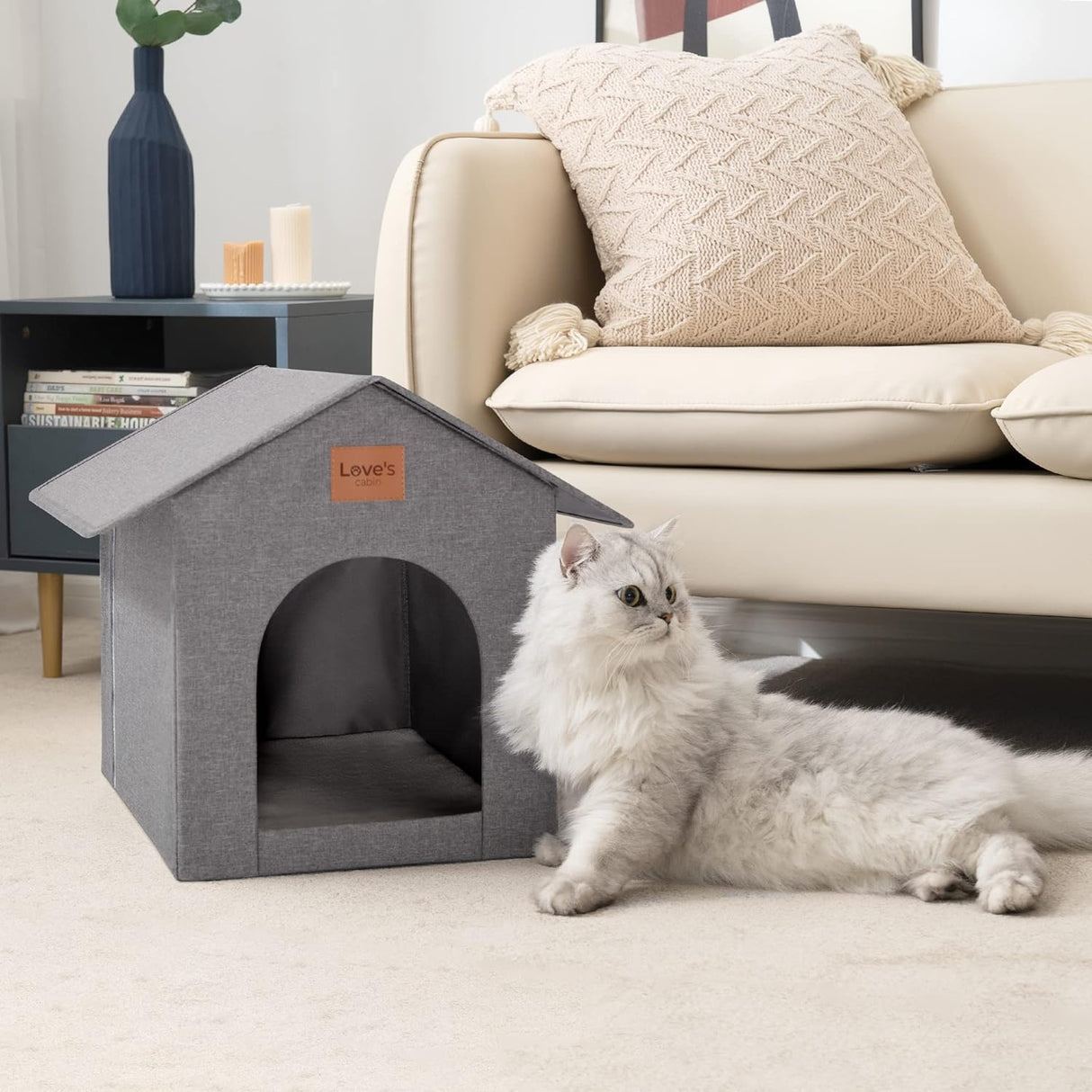 Casa para gatos Love's Cabin, aislada y resistente al clima.
