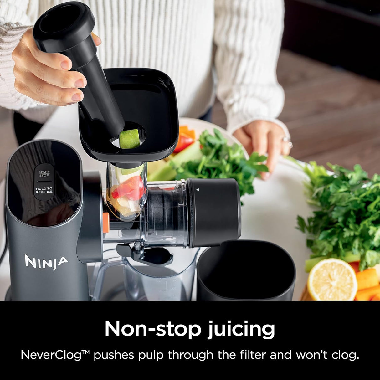 Extractor de jugos Ninja, prensado en frío, modelo JC151