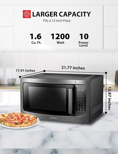 Microondas Toshiba 1.6 Cu.ft, 1200W, Sensor, ML-EM45P(BS)