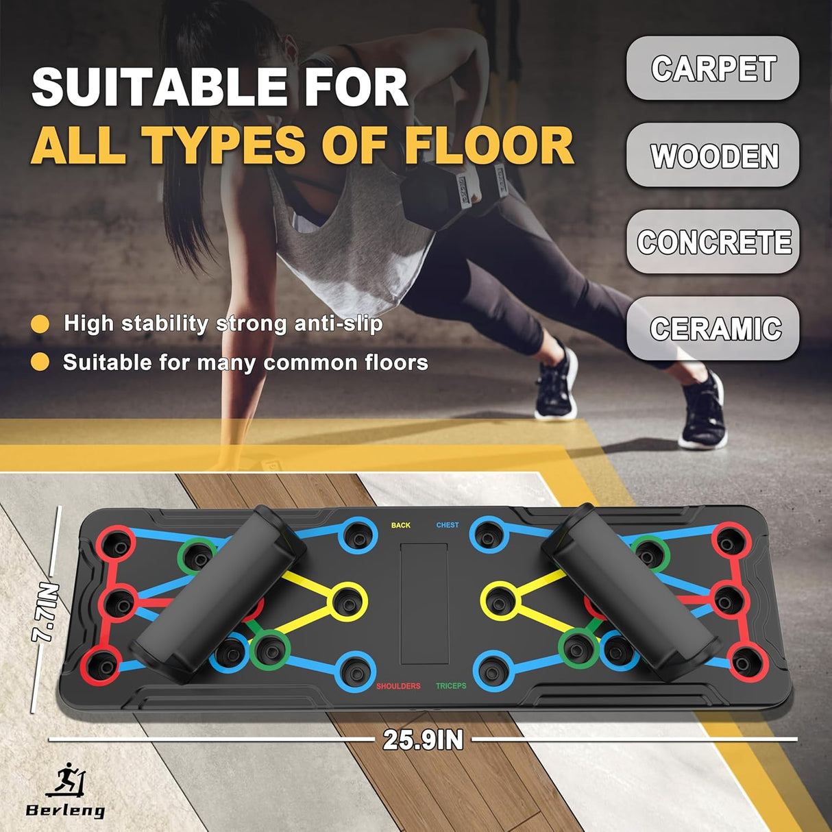 Tabla de flexiones sólida equipo de entrenamiento en casa