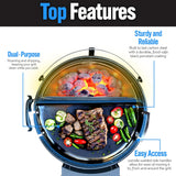 Sartén de Goteo SnS Grills Carbono, Accesorio 22” para Parrilla