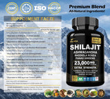 Suplemento Orgánico Shilajit 9000MG con Adaptógenos 8 en 1