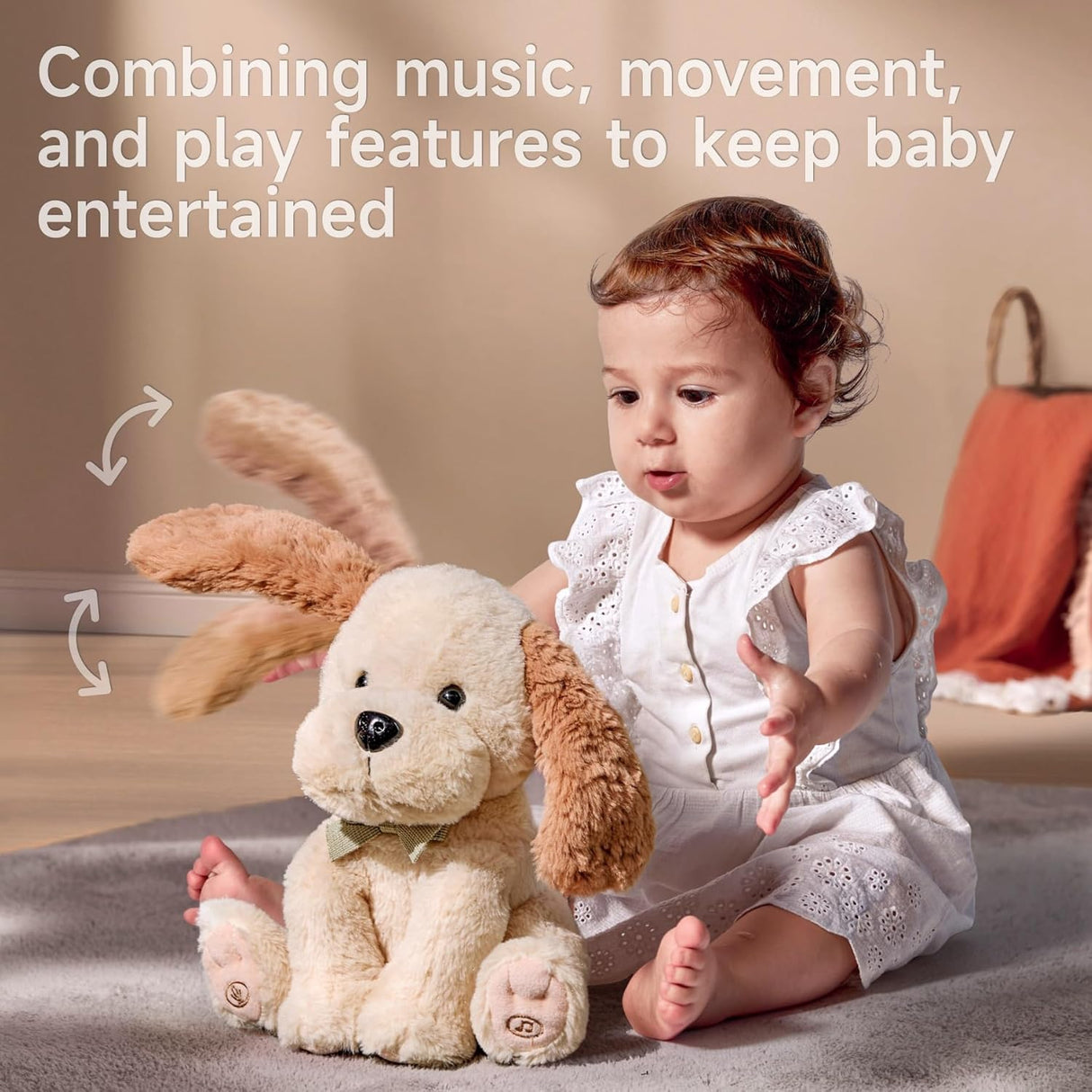 Perro de peluche interactivo TUMAMA, canta y habla, 10”