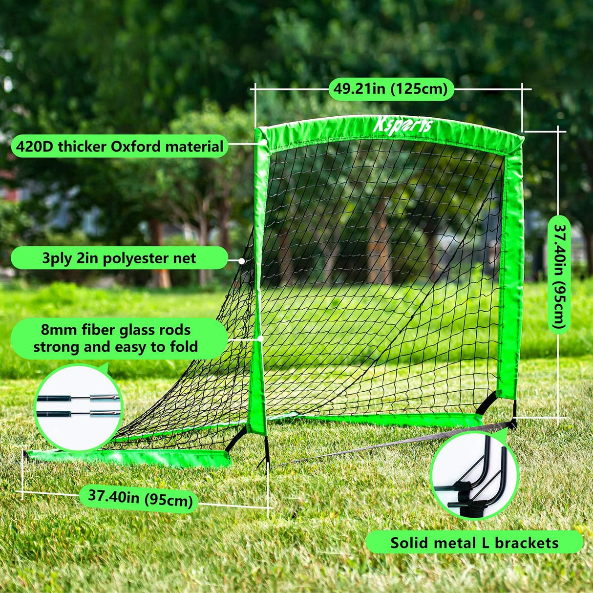 Kit de porteria de futbol, con  pelota, 8 conos  y bolso