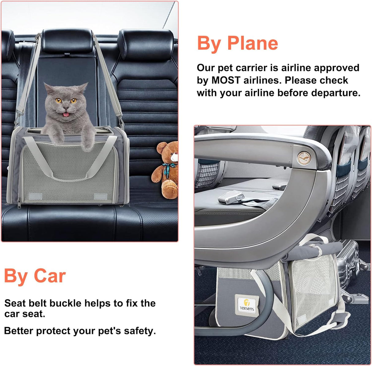 Transportadora Texsens para Gatos y Perritos hasta 16 lbs