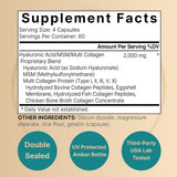 Suplementos de ácido hialurónico 240 cápsulas