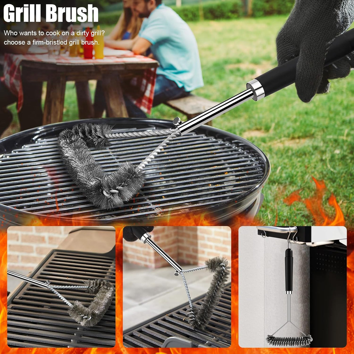 Set de 31 piezas de accesorios para BBQ, herramientas pesadas